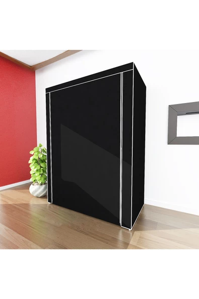 Dzgn Home Çelik Metal Borulu Yorgan Hurcu Bez Dolap Bez Yüklük Portatif Saklama Dolabı Gardırop - 2