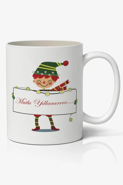 Yılbaşı Temalı Kupa Bardak Baskılı Kahve Kupa Bardak Model 35 ürün görseli