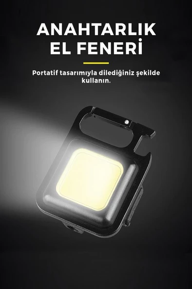LED Mini Anahtarlık Fener Şarjlı Kamp Balıkçı Tamirci Için Çalışma Feneri Çok Fonksiyonlu Taşınabilir Işık - 5