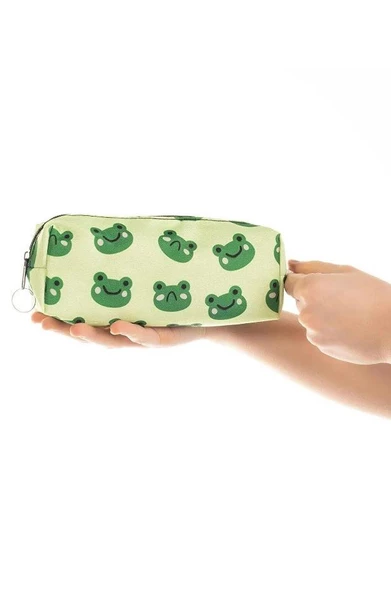 Yeşil Kurbağa Tatlı Kalemlik - Okul Kalemliği-Makyaj Çantası - 4