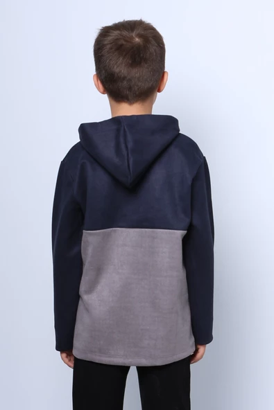 ERKEK ÇOCUK KAPŞONLU SWEAT BASKILI CEPLİ C34 - 6