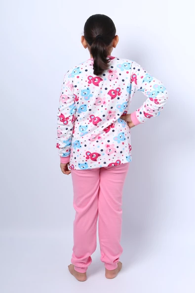 KIZ ÇOCUK PİJAMA TAKIMI BASKILI RİBANALI C50 - 6