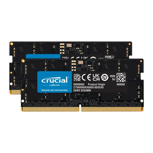 Crucial CT2K16G56C46S5 32GB (2x16) 5600MHz CL46 DDR5 Dizüstü Bilgisayar Bellek