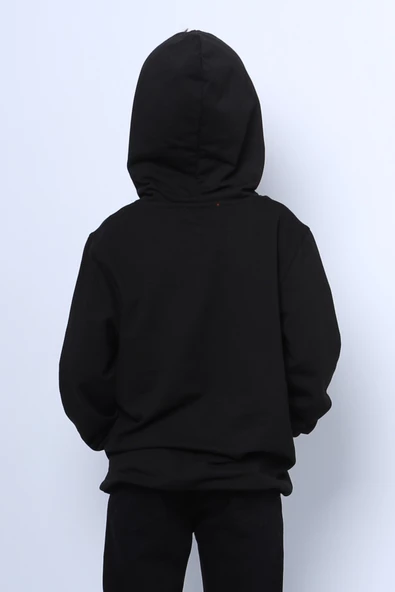 ERKEK ÇOCUK KAPŞONLU SWEAT AYICIK BASKILI CEPLİ C29 - 8