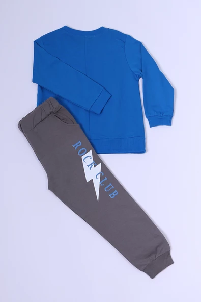 ERKEK ÇOCUK EŞOFMAN TAKIMI BASKILI RİBANALI C35 - Resim 6