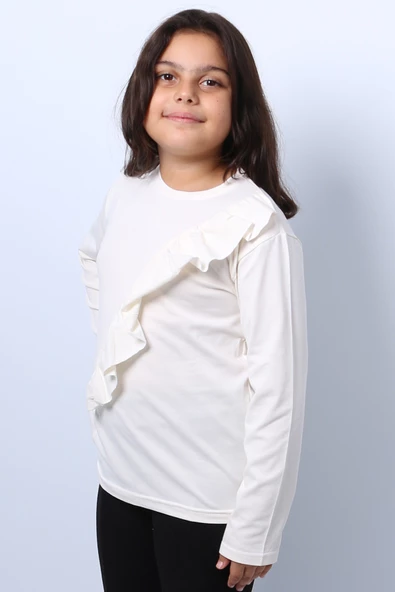 KIZ ÇOCUK UZUN KOLLU BADİ FIRFIRLI C44 - Resim 2