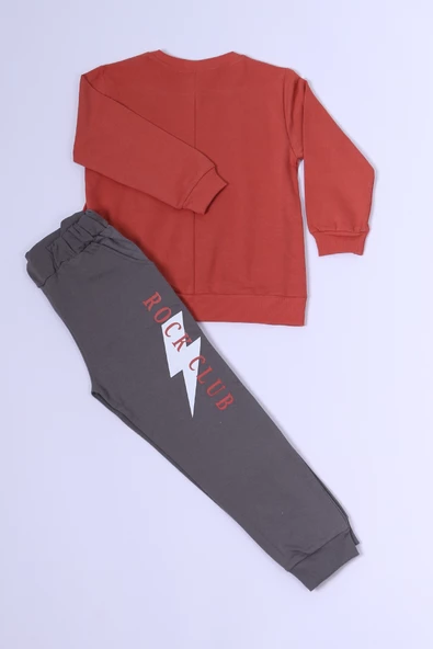 ERKEK ÇOCUK EŞOFMAN TAKIMI BASKILI RİBANALI C35 - Resim 3