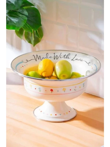 Acar XAP7711 Emaye Ayaklı Meyvelik 28 Cm