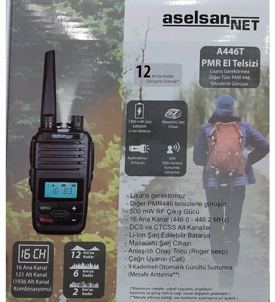Aselsan A446T PMR El Telsizi (Tekli Paket) - Resim 3