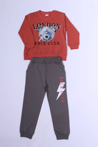 ERKEK ÇOCUK EŞOFMAN TAKIMI BASKILI RİBANALI C35 ürün görseli