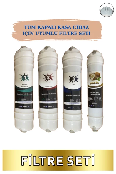 Kapalı Kasa 12 Inç Su Arıtma Cihazı Filtresi 4 Aşamalı 80 Gpd LG Membranlı Inline Filtre SETi
