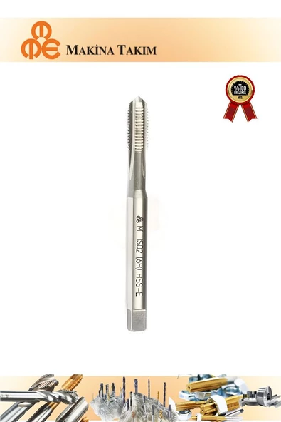 MTE M8x1,25 Normal Vidalı Düz Kanallı Makina Kılavuzu HSS - E DIN 371/C