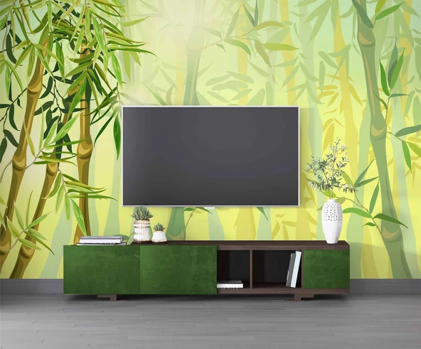 Bambu Ağaç Orman Temalı Duvar Kağıdı - Resim 3