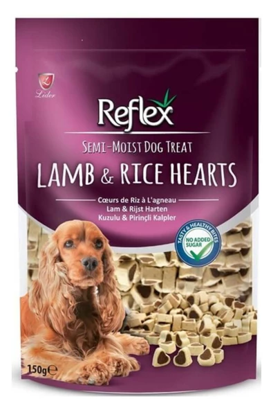 Reflex Semi-moist Kuzulu ve Pirinçli Mini Kalpli Yarı Yumuşak Köpek Ödül Maması 150gr