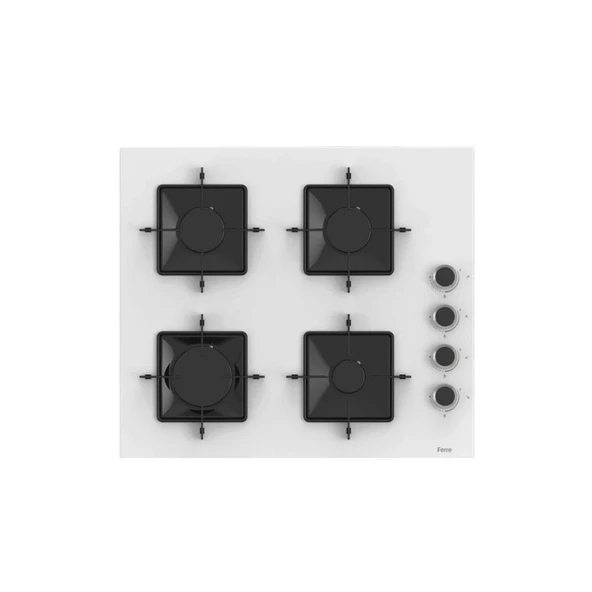 Ferre Beyaz Cam Ankastre Set D064 - SS206 Kare - XE61CB - Resim 3