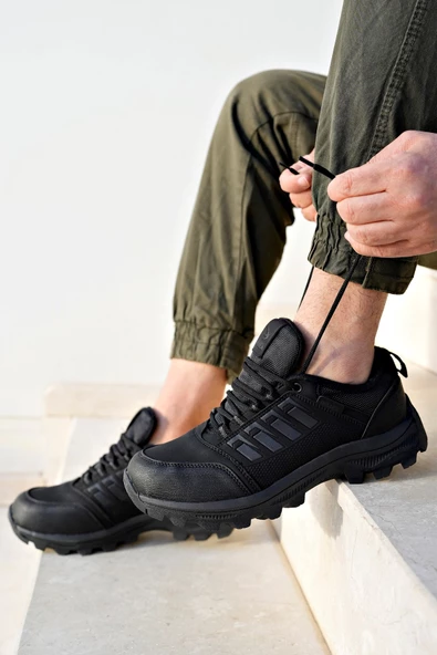 İzland Siyah Unisex Garantili Trekking Outdoor Bağcıklı Yandan Fermuarlı Kışlık Bot IZLAND-3547 - 2