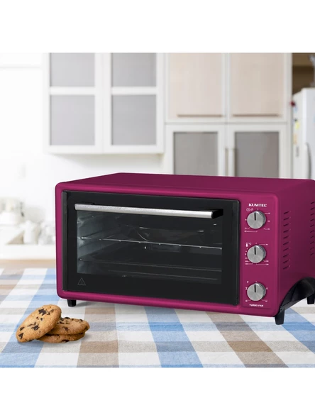 KUMTEL LX-3525 Turbo 40 Litre Mini Fırın Fuşya - Teşhir - 2