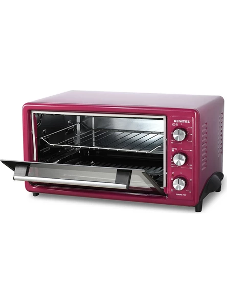 KUMTEL LX-3525 Turbo 40 Litre Mini Fırın Fuşya - Teşhir - 3