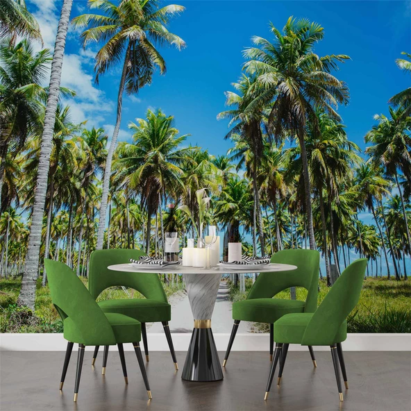 Palmiye Duvar Kağıdı Baskı - Resim 5