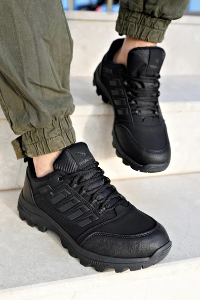 İzland Siyah Unisex Garantili Trekking Outdoor Bağcıklı Yandan Fermuarlı Kışlık Bot IZLAND-3547 - 4