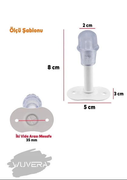 WUVERA Kapı Kolu Stoperi Beyaz 8 Cm Metal Kapı Tamponu Durdurucu Tutucu Tutacağı Kapı Stopu Silikonlu - 2