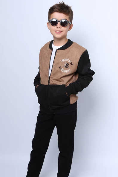 ERKEK ÇOCUK KOLEJ CEKET FERMUARLI BASKILI CEPLİ C32 - Resim 9