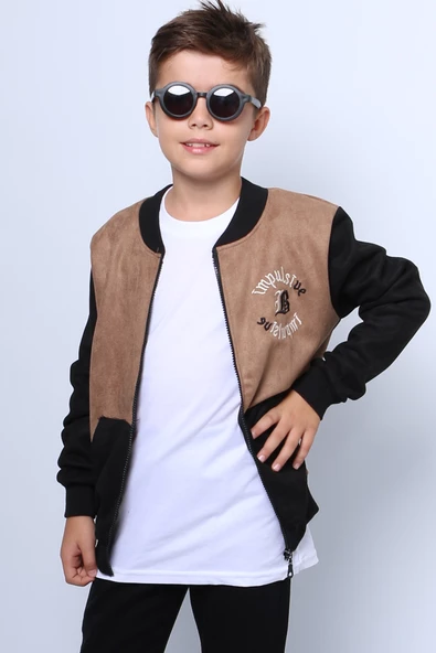 ERKEK ÇOCUK KOLEJ CEKET FERMUARLI BASKILI CEPLİ C32 - Resim 8