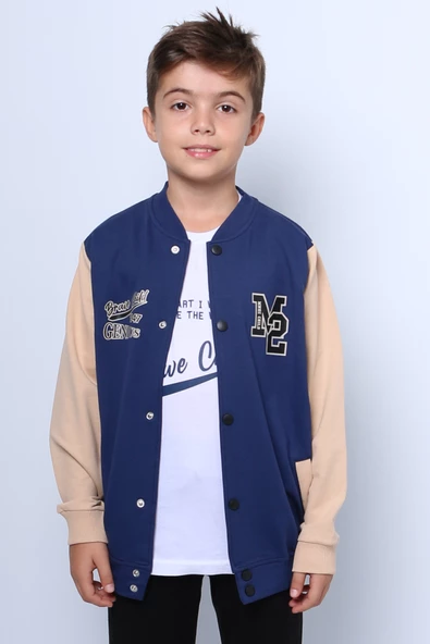 ERKEK ÇOCUK KOLEJ CEKET TSHİRT 2`Lİ TAKIM BASKILI ÇITÇITLI C46 ürün görseli