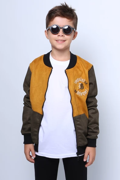 ERKEK ÇOCUK KOLEJ CEKET FERMUARLI BASKILI CEPLİ C32 - Resim 2