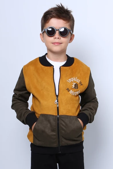 ERKEK ÇOCUK KOLEJ CEKET FERMUARLI BASKILI CEPLİ C32 - Resim 4