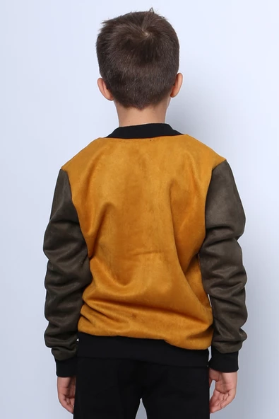 ERKEK ÇOCUK KOLEJ CEKET FERMUARLI BASKILI CEPLİ C32 - Resim 5