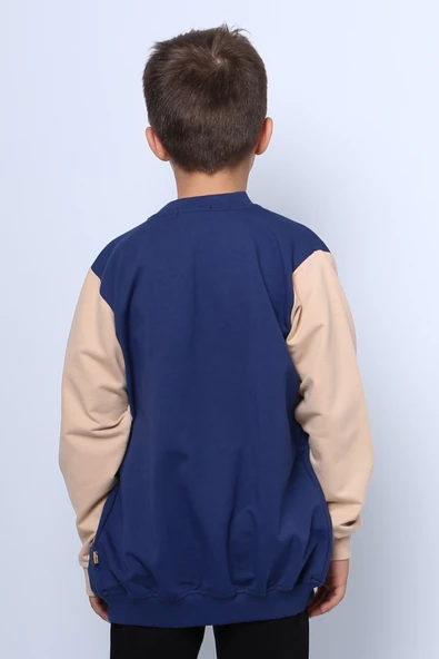 ERKEK ÇOCUK KOLEJ CEKET TSHİRT 2`Lİ TAKIM BASKILI ÇITÇITLI C46 - Resim 4