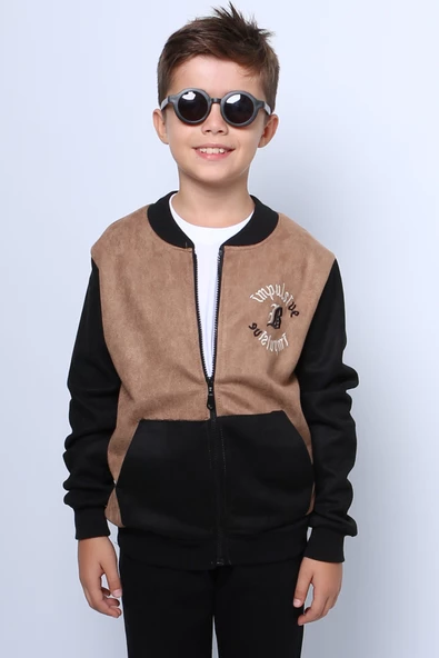 ERKEK ÇOCUK KOLEJ CEKET FERMUARLI BASKILI CEPLİ C32 - Resim 7