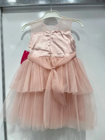 uğurböceğiçocuk 4407 Pul Detay Beli Ponponlu Kız Çocuk Abiye - 7