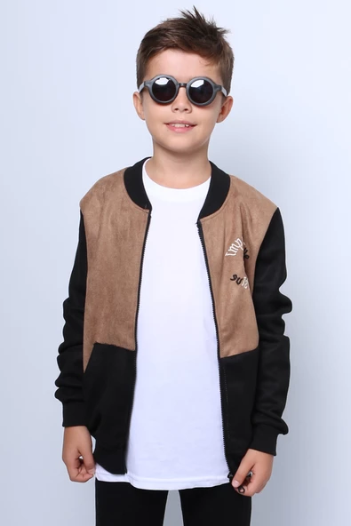 ERKEK ÇOCUK KOLEJ CEKET FERMUARLI BASKILI CEPLİ C32 - Resim 10