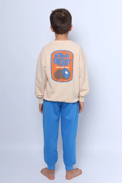 ERKEK ÇOCUK EŞOFMAN TAKIMI SIRT BASKILI RİBANALI C58 - 6