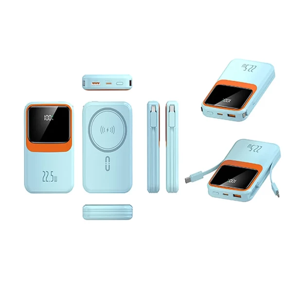 Manyetik Hızlı Şarj Güç Banka 10000mAh Taşınabilir Led Ekranlı Kablosuz  Magsafe Güç Bankası - Resim 6