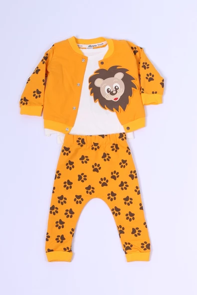 BEBEK 3`LÜ TAKIM BASKILI ÇITÇITLI RİBANALI C56 - 4