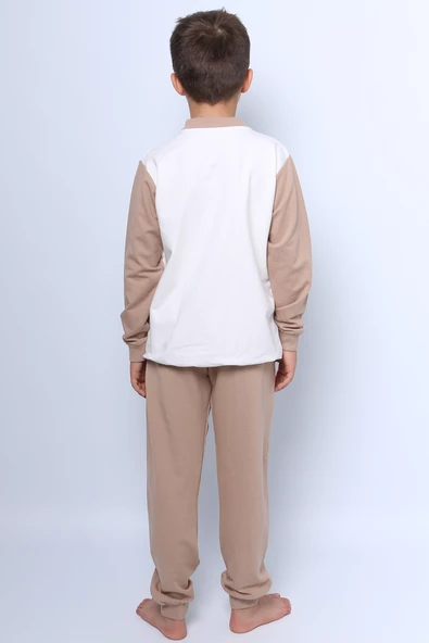 ERKEK ÇOCUK KOLEJ CEKETLİ EŞOFMAN TAKIMI ÇITÇITLI BASKILI CEPLİ C51 - 4