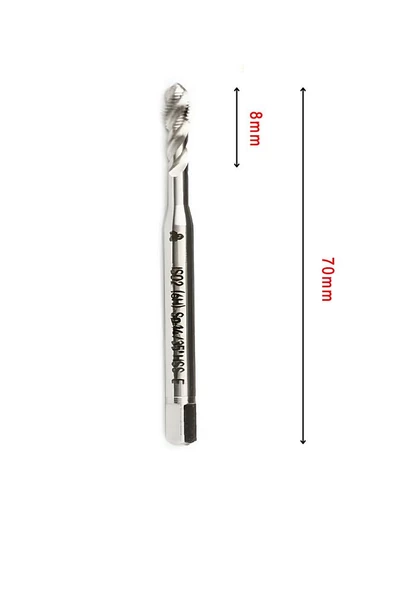 MTE M5x0,8 Normal Vidalı HELİS Kanallı Makina Kılavuzu HSS - E DIN 371/C - Resim 2