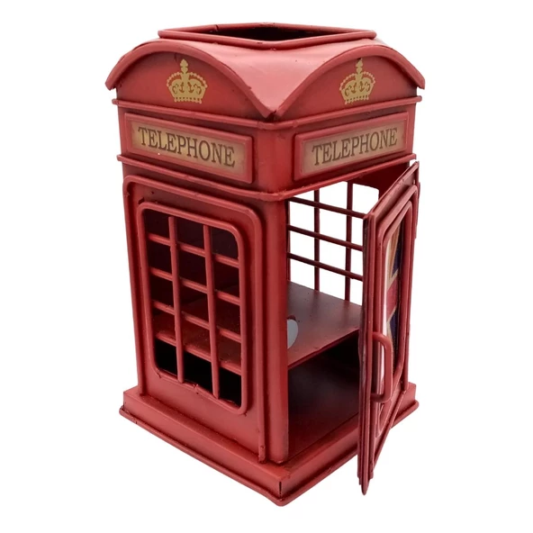 Metal Londra Telefon Kulübesi Kalemlik ve Resim Çerçevesi 17cm - 3