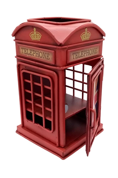Metal Londra Telefon Kulübesi Kalemlik ve Resim Çerçevesi 17cm - 8