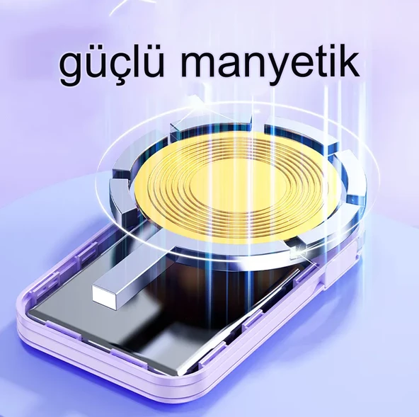 Manyetik Hızlı Şarj Güç Banka 10000mAh Taşınabilir Led Ekranlı Kablosuz  Magsafe Güç Bankası - Resim 4