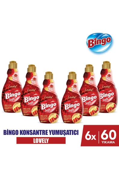Bingo Soft Konsantre Çamaşır Yumuşatıcısı Lovely 1440 ml X 6 Adet - 1
