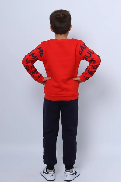 ERKEK ÇOCUK 3 İPLİK EŞOFMAN TAKIMI BASKILI D26 - 4