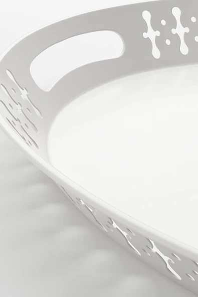 IKEA Romantısk Dekoratif Tepsi Beyaz 52x39 Cm Şık - 3