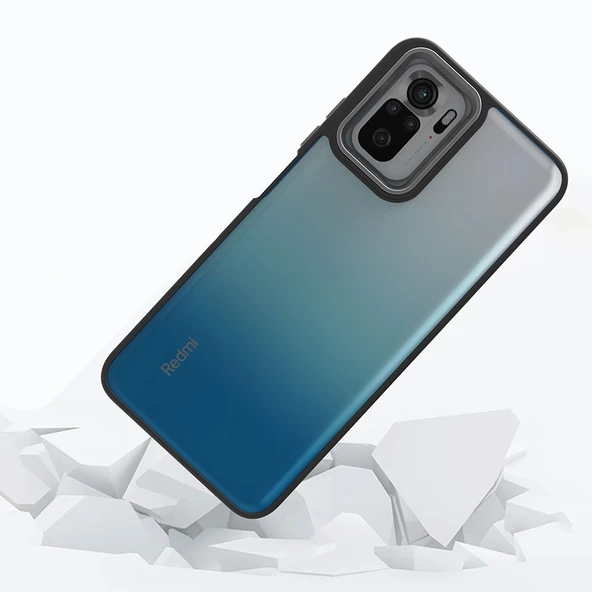 Xiaomi Redmi Note 10 Kılıf Kamera Çıkıntılı Arkası Şeffaf Köşeleri Parlak Renkli Işlemeli Flora Kapak - 11