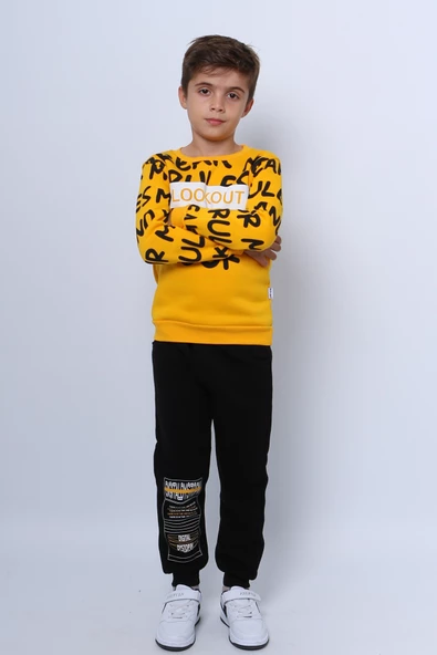 ERKEK ÇOCUK 3 İPLİK EŞOFMAN TAKIMI BASKILI D26 - 7