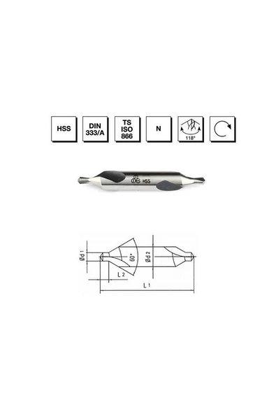 MTE 3.15 mm Punta Matkap Ucu HSS DIN 333 / A - Resim 2