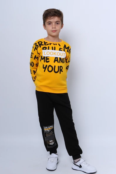 ERKEK ÇOCUK 3 İPLİK EŞOFMAN TAKIMI BASKILI D26 - 6